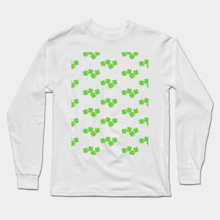 Four Leaf Clover Pattern Long Sleeve T-Shirt